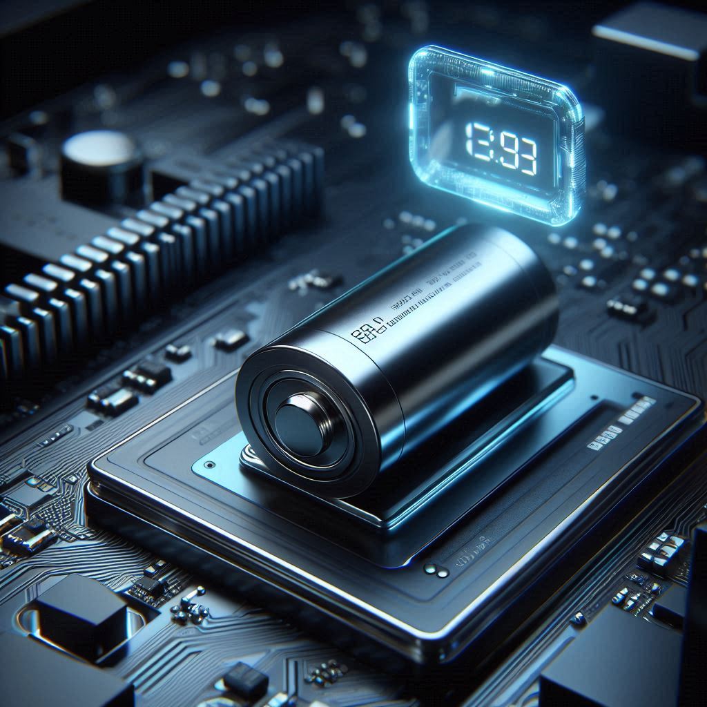 컴퓨터 시간 오류를 해결하기 위한 메인보드 CMOS 수은전지와 디지털 시계 모습