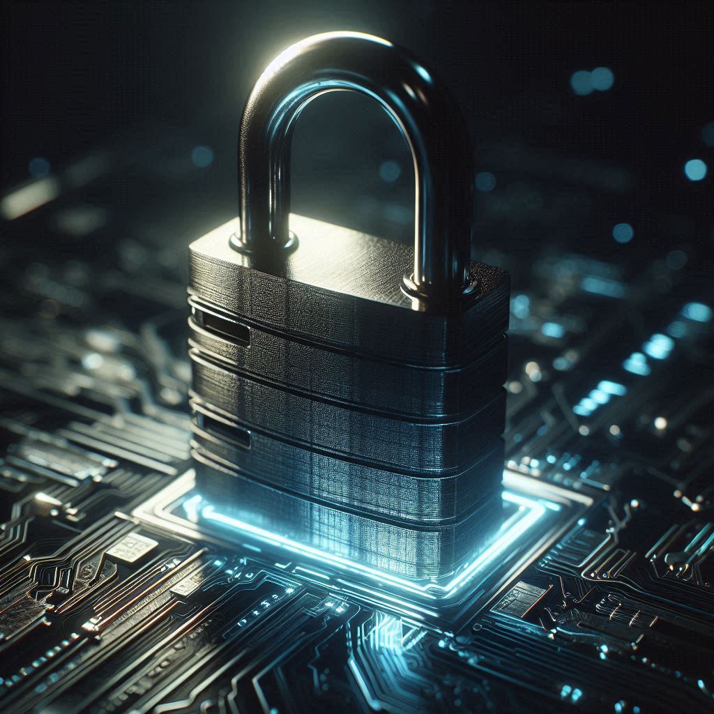 A heavy steel padlock securing a digital folder, representing the Windows 11 folder access denied error.